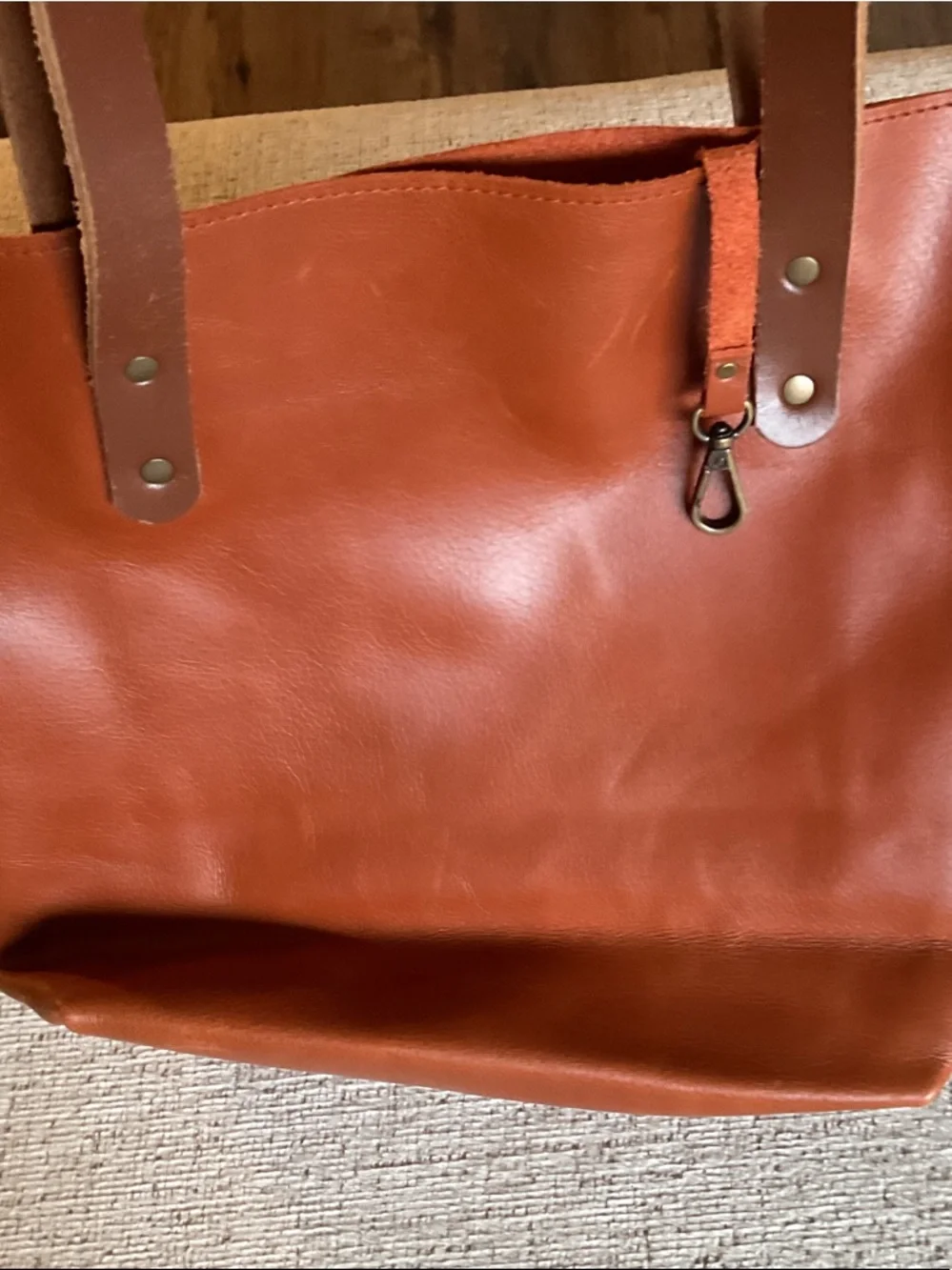 Hides Leather Tote Bag Hazelnut Brown Tassels NWT - Picture 10 of 13